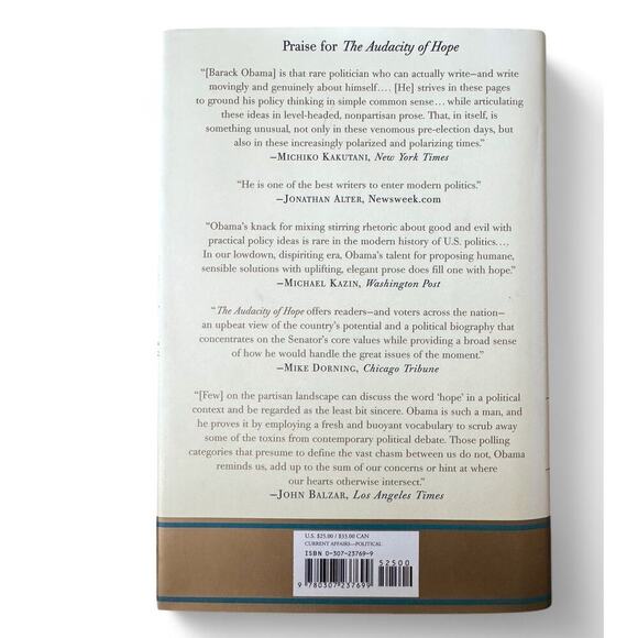 The Audacity of Hope by Barack Obama (Hardcover) – First Edition - Picture 3 of 5